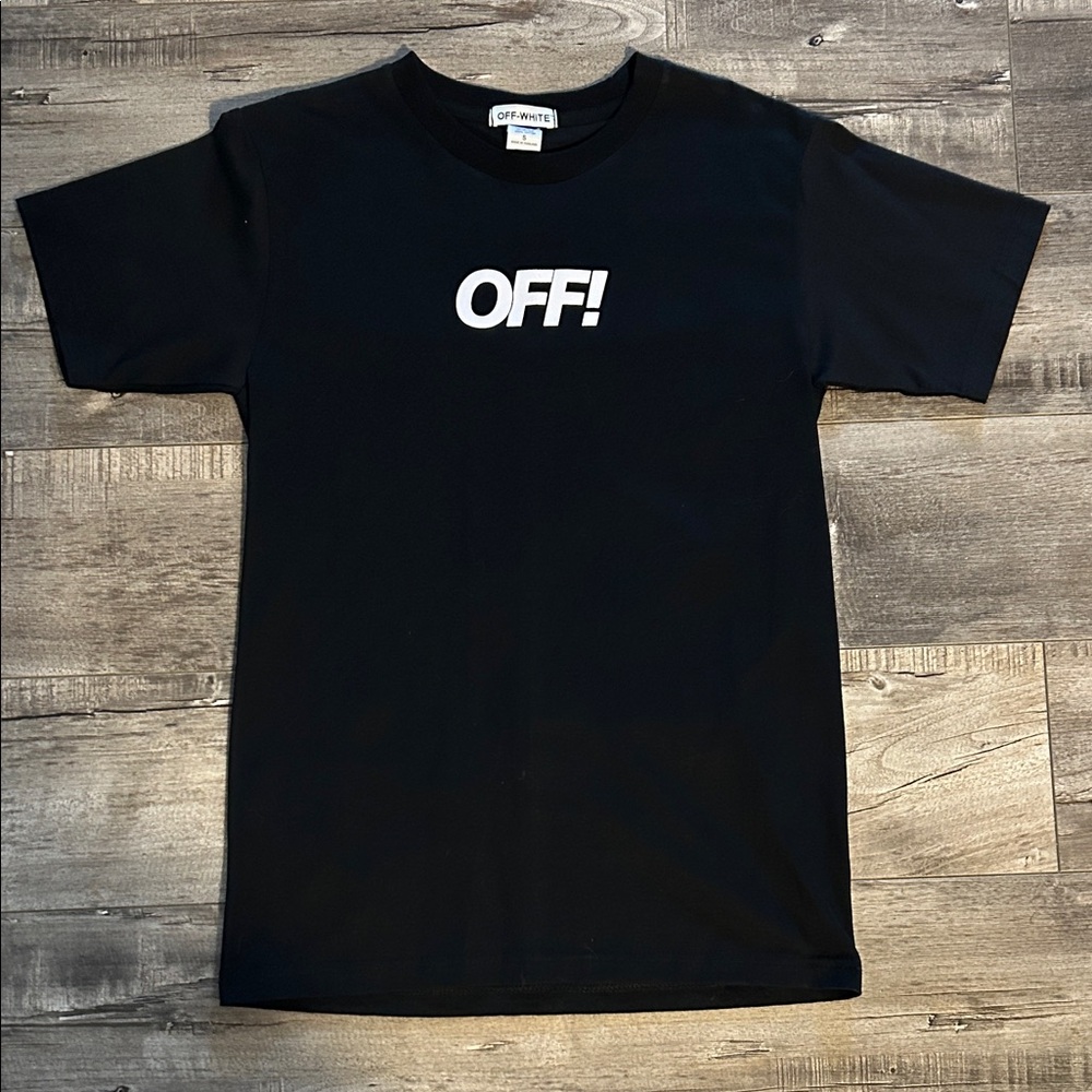 Off-White Black Tee with Bold Logo